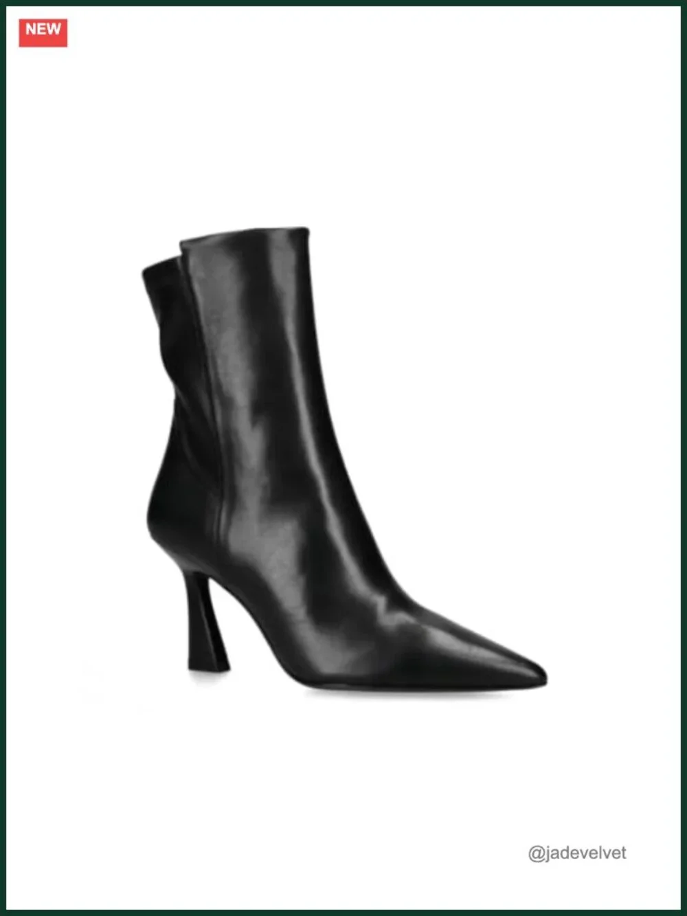 Faux Leather Pointed Toe Kitten Heel Ankle Booties Side Zip Dress Shoes